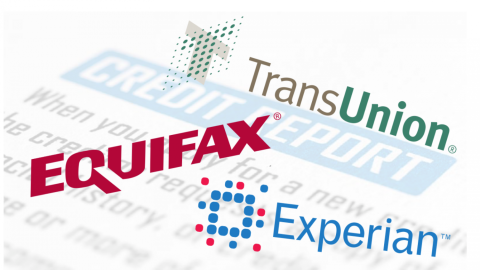 Three main credit bureaus: TransUnion, Equifax and Experian